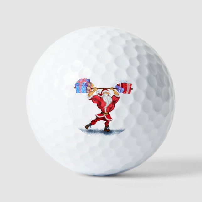 Balles De Golf Bodybuilder Père Noël Funny Christmas Golf Balls C (Recto)