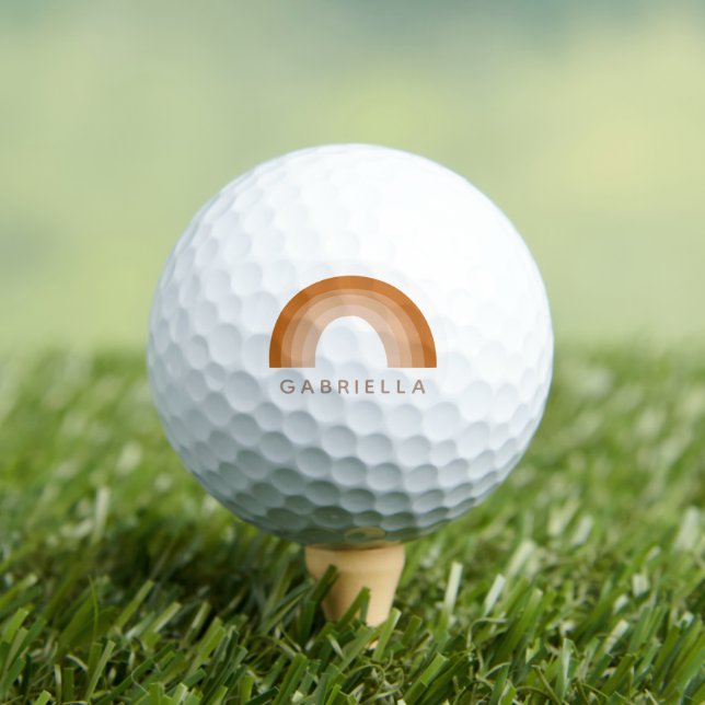 Balles De Golf Boho Abstrait les années 70 Rainbow Terracotta Per (T-shirt Insitu)