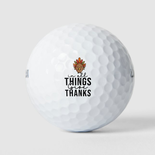 Balles De Golf Bon thanksgiving avec de la dinde drôle (Devant)