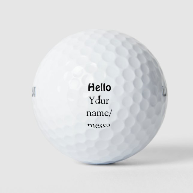 Balles De Golf Bonjour ajouter un message de nom simple minimum é (Devant)