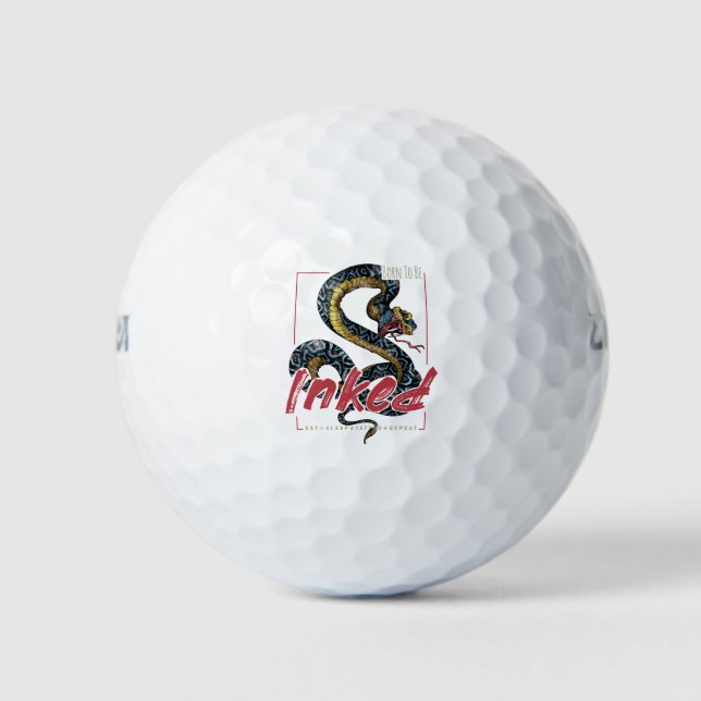 Balles De Golf Born To Be Inked Tattoo (Devant)