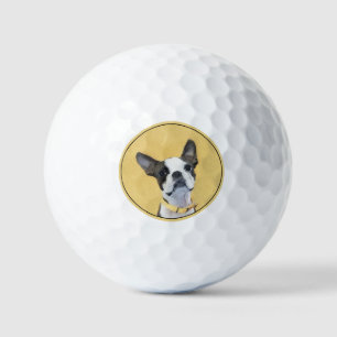 Balles De Golf Boston Terrier Peinture - Cute Original Chien Art
