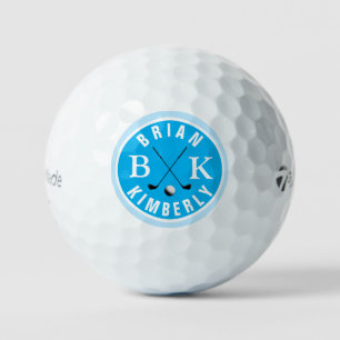 Balles De Golf Boule avec Golfer Nom et initiales monogramme bleu