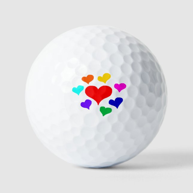 Balles De Golf Boule de golf Coeur à valeur personnalisée (Recto)
