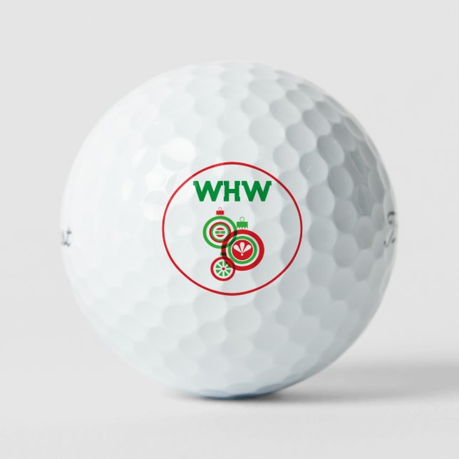 Balles De Golf Boule de golf de Noël Monogramme (Recto)