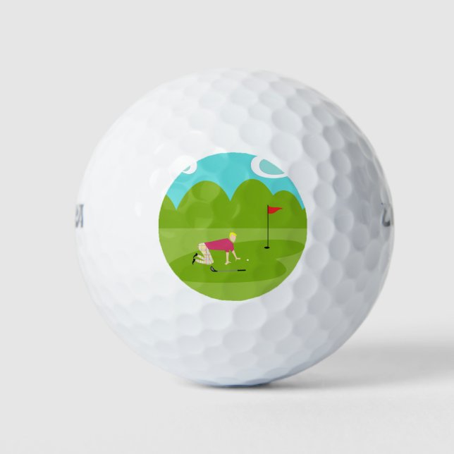 Balles De Golf Boule de golf de Retro Golfer (Devant)