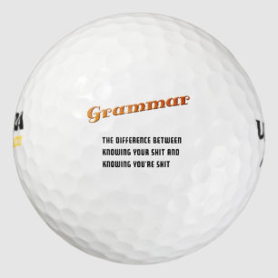 Balles De Golf Boule de golf drôle de grammaire