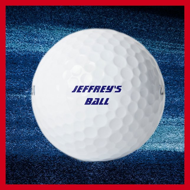 Balles De Golf Boule de golf personnalisée, Nom en bleu (Créateur téléchargé)