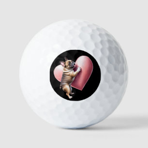Balles De Golf Bouledogue français Saint-Valentin Bouledogue Fran