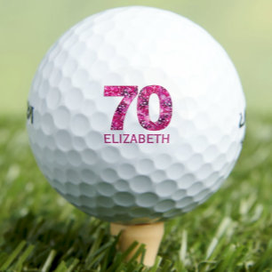 Balles De Golf Boules de golf 70e anniversaire moderne initiales