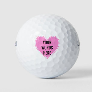 Balles De Golf Boules de golf de coeur rose personnalisées