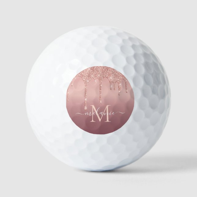 Balles De Golf Boules de golf Gold rose personnalisées (Recto)