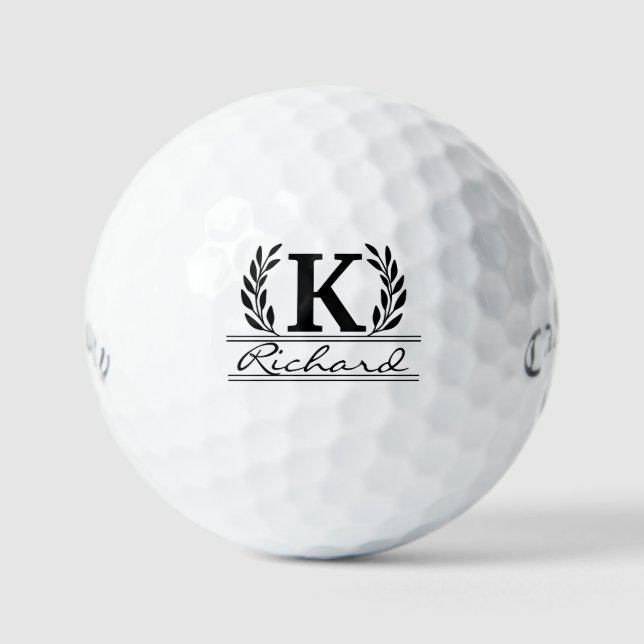 Balles De Golf Boules de golf Monogram - Initiales personnalisées (Recto)