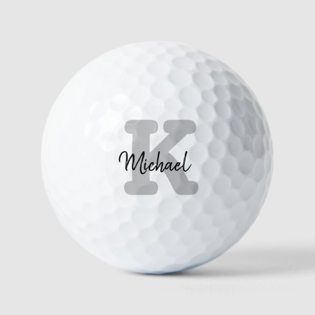 Balles De Golf Boules de golf Monogram - Nom et initiales personn (Recto)