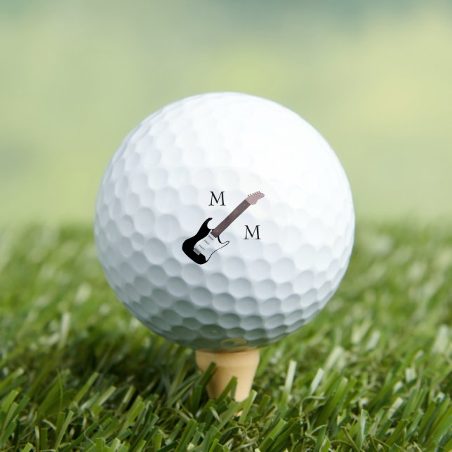 Balles De Golf Boules de golf Monogramme Conception de guitare él (T-shirt Insitu)