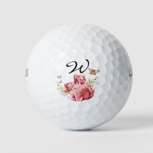 Balles De Golf Boules de golf Monogramme de papillon floral