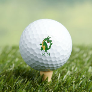 Balles De Golf Boules de golf Monogramme Green Dragon Design