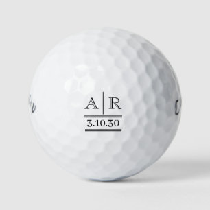 Balles De Golf Boules de golf Monogramme noir personnalisées