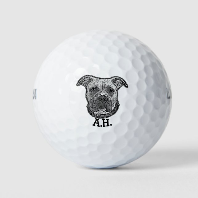 Balles De Golf Boules de golf monogrammed de Pitbull (Devant)