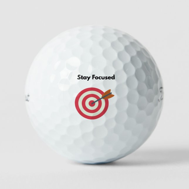 Balles De Golf Boules de golf motivationnelles - "Restez concentr (Recto)