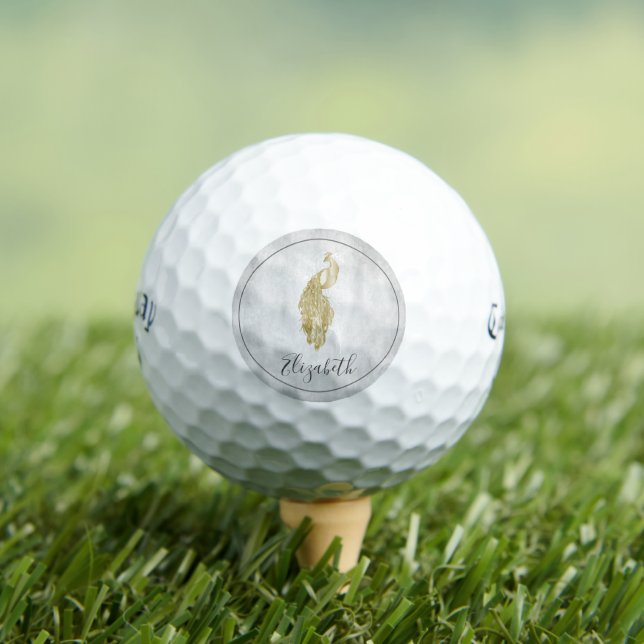 Balles De Golf Boules de golf Peacock Gold Elegant (T-shirt Insitu)