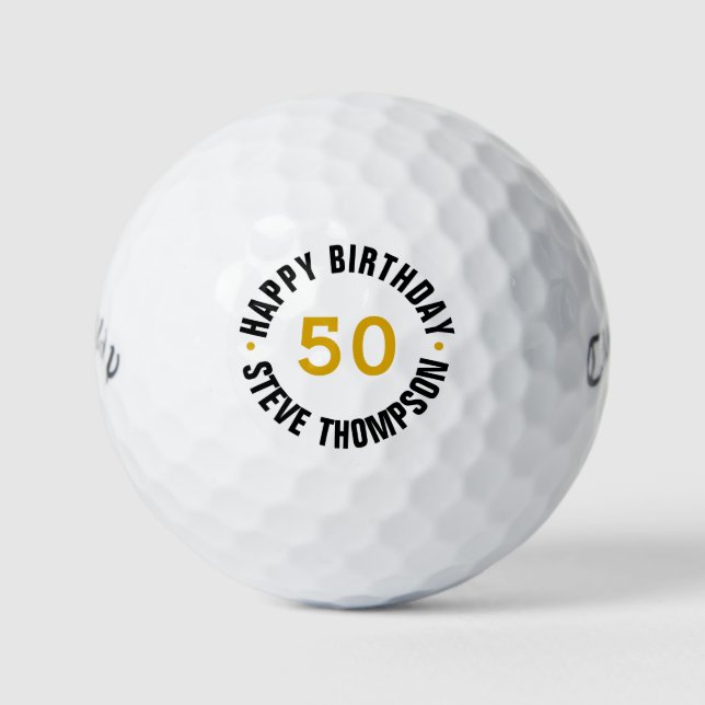 Balles De Golf Boules de golf personnalisées 50e anniversaire (Devant)