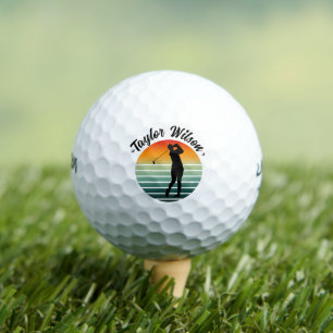 Balles De Golf Boules de golf personnalisées avec Sunset Retro De