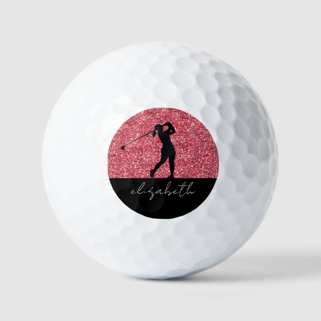 Balles De Golf Boules de golf personnalisées roses (Recto)