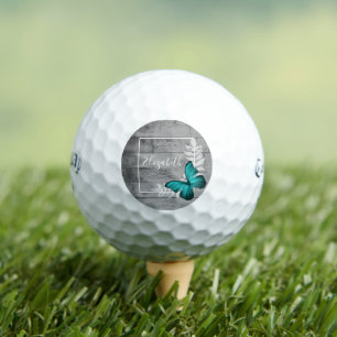 Balles De Golf Boules de golf Rustique Papillon turquoise