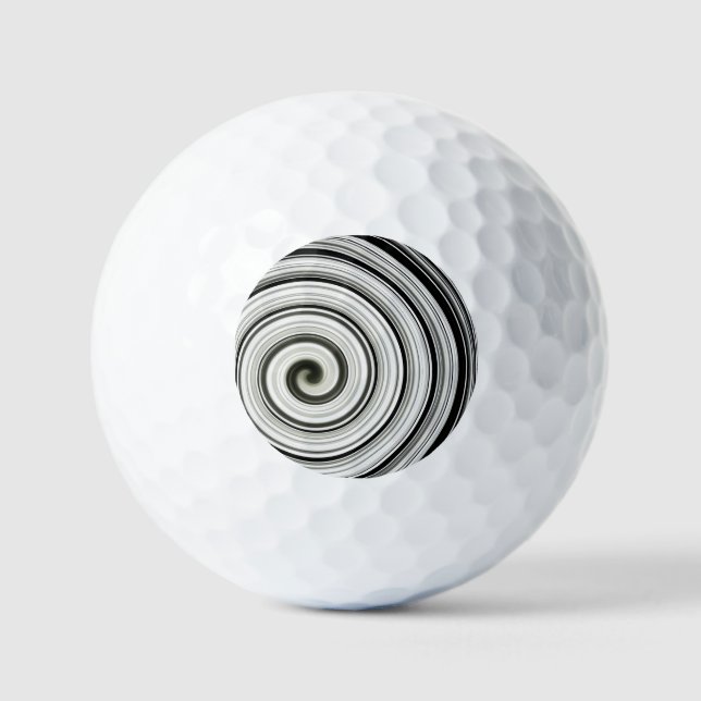 Balles De Golf Boules De Golf Spirale Noire Et Blanc (Recto)