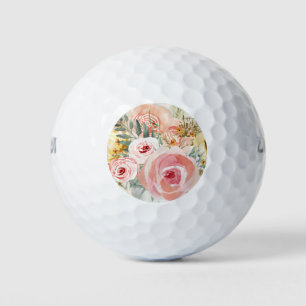 Balles De Golf Bouquet floral bleu aquarelle Pampa rustique en bo