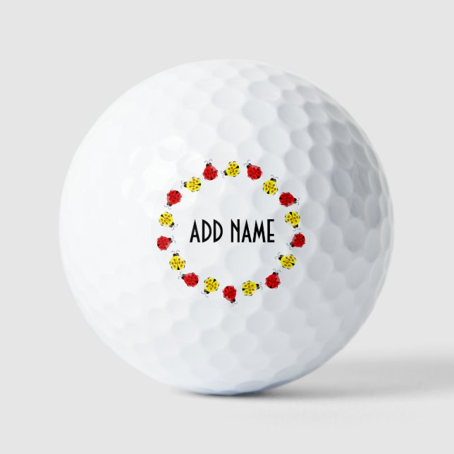 Balles De Golf Boutons De Cartoon Mignons En Rouge Et Jaune (Recto)
