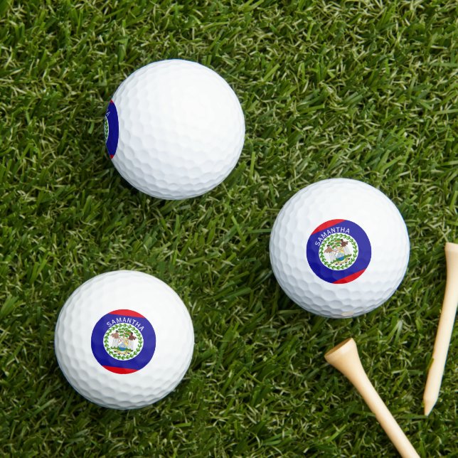 Balles De Golf Brazilian flag with custom Name Golf Balls (Herbe in situ)