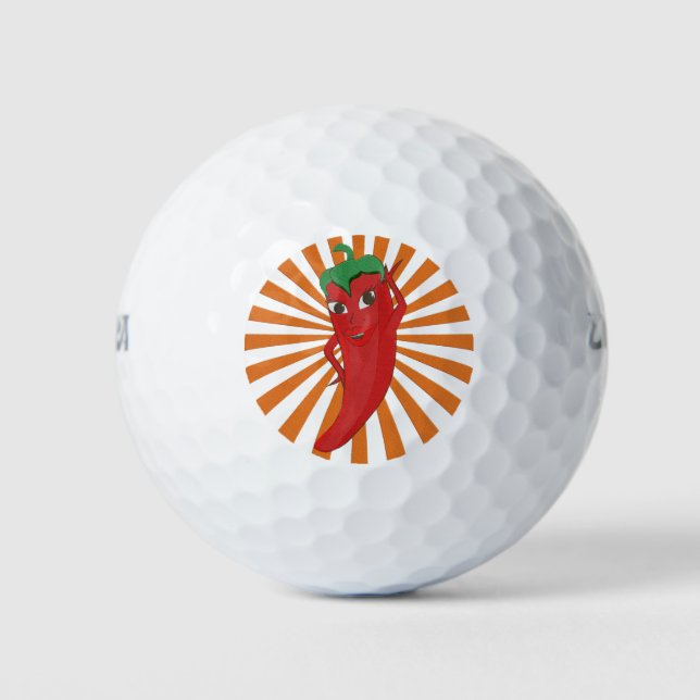 Balles De Golf Broderie Red Hot Pepper Diva Faux (Devant)