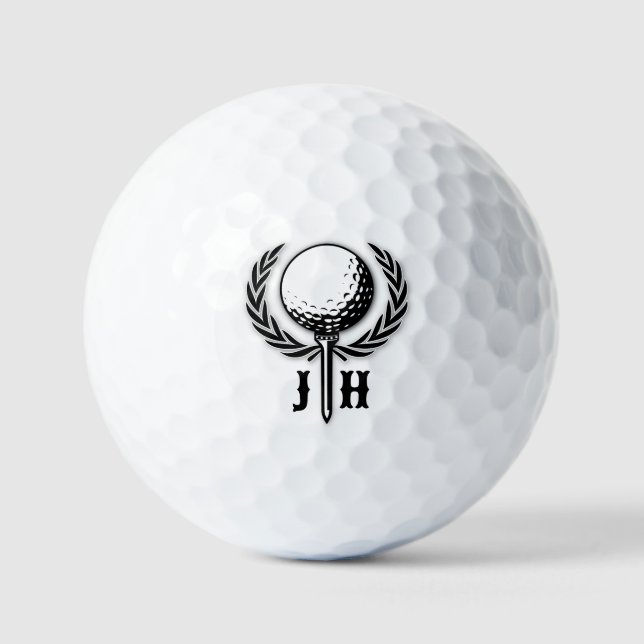 Balles De Golf Brossé Gold Custom Golf Monogramme Conception (Recto)
