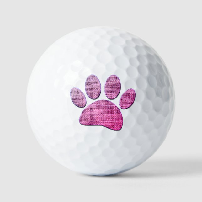 Balles De Golf Brûlure Paw Dog Imprimer En Rose (Recto)