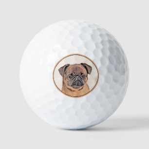 Balles De Golf Bruxelles Griffon Smooth Painting Original Chien A
