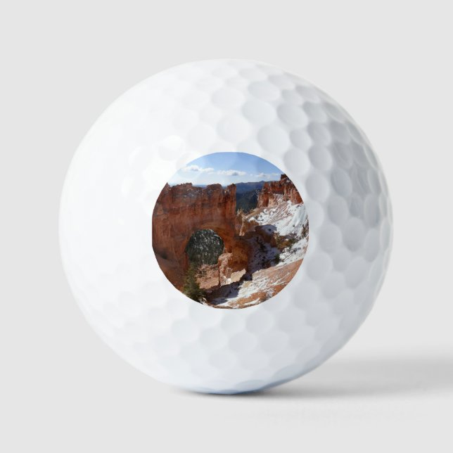 Balles De Golf Bryce Canyon Pont naturel Paysage neigeux Photo (Recto)
