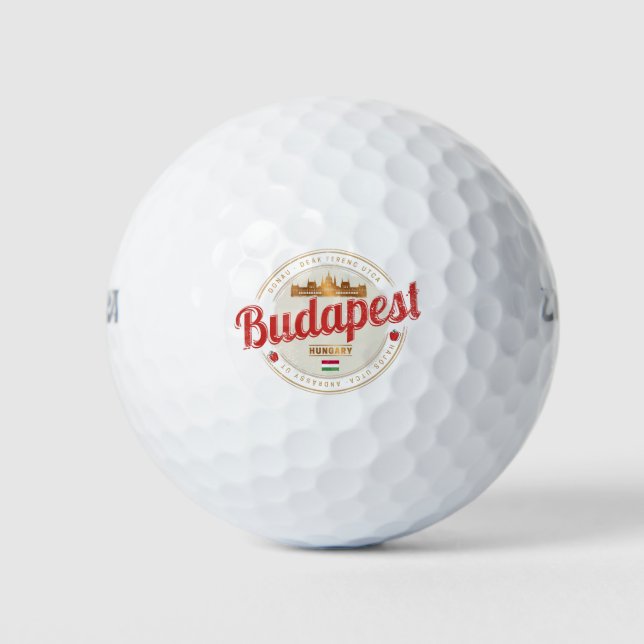 Balles De Golf Budapest Design Hongrie Parlement Vintage (Devant)