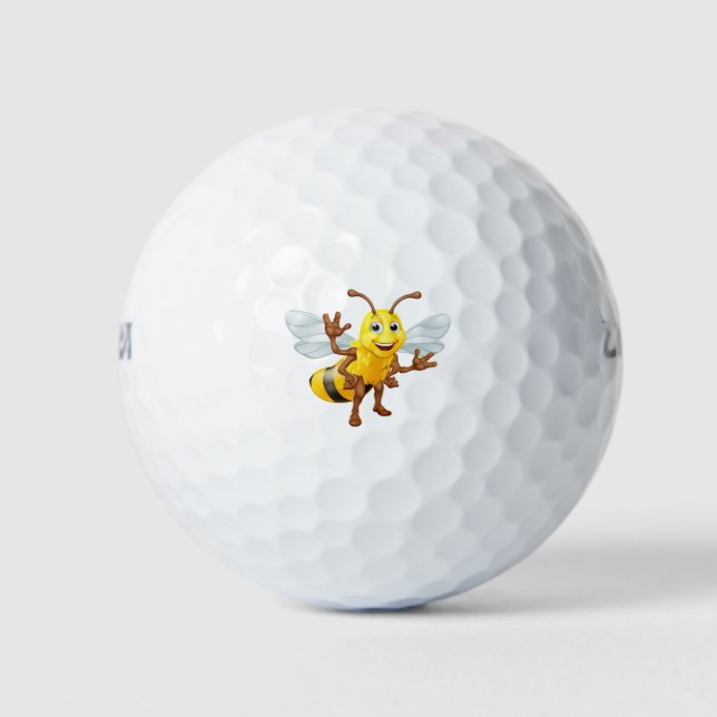 Balles De Golf Bumble Honey Bee Bumblebee personnage de dessin (Devant)