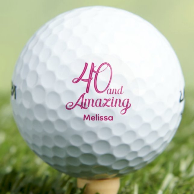 Balles De Golf Cadeau 40 ans pour maman écriture rose (Créateur téléchargé)