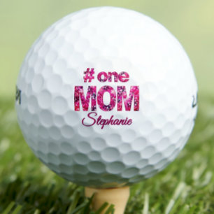 Balles De Golf Cadeau Anniversaire #One MOM Rose Floral Personnal