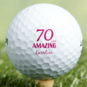 Balles De Golf Cadeau de 70 ans pour Tante - Incroyable 70 Rose