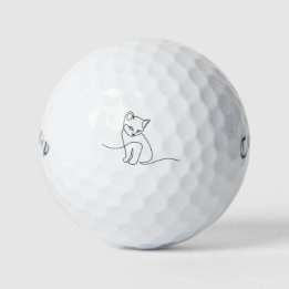 Balles De Golf Cadeau de maman de chat minimaliste amateur d'anim