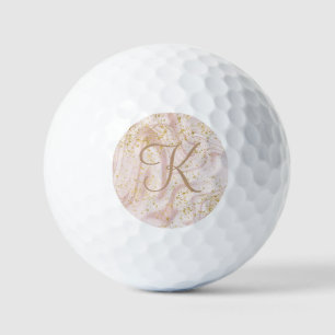 Balles De Golf Cadeau de Parties scintillant en or de Marbre blan