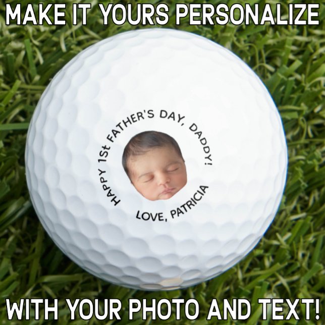 Balles De Golf Cadeau photo personnalisé de la fête du premier pè (Créateur téléchargé)