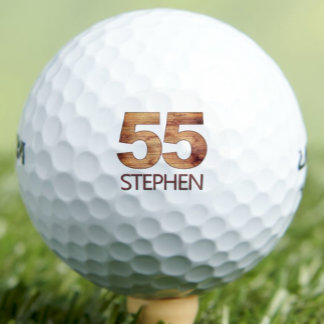 Balles De Golf Cadeau pour ses 55 ans - Bois rustique Nom