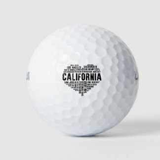 Balles De Golf California Heart Love LA San Francisco San Diego