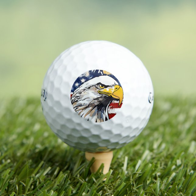 Balles De Golf Callaway Custom Veterans Gift - Bald Eagle Design (T-shirt Insitu)