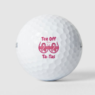Balles De Golf Cancer Awareness Pink Tee Off Ta-Tas